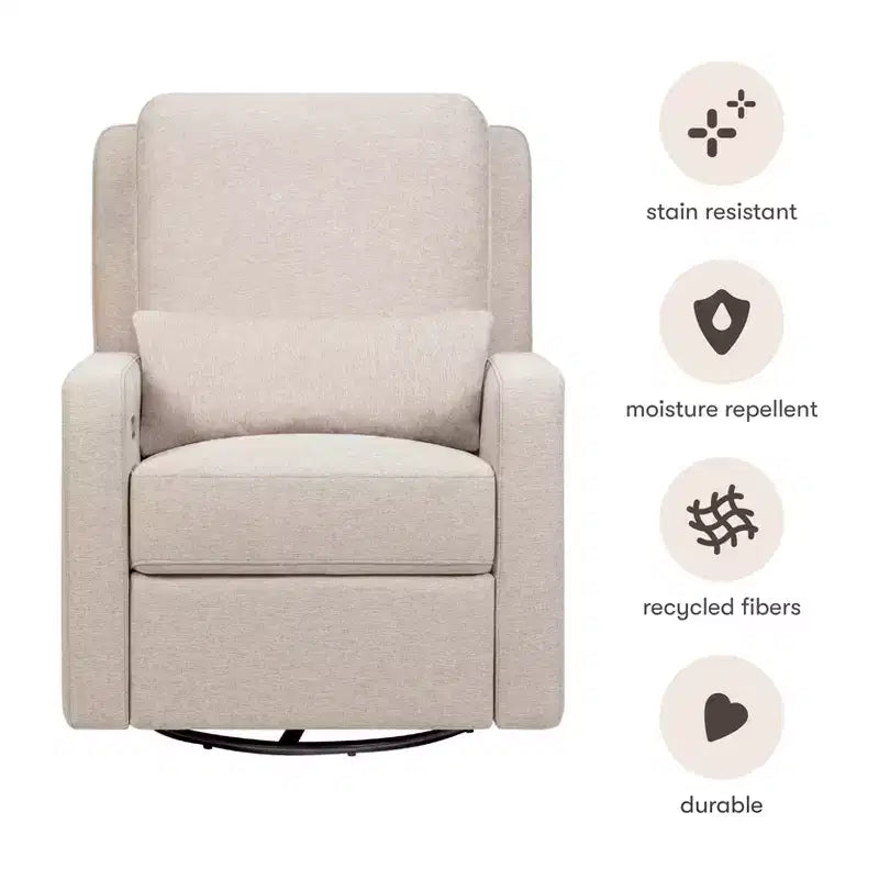 Fauteuil inclinable électrique et pivotant gris avec port USB, 1 place