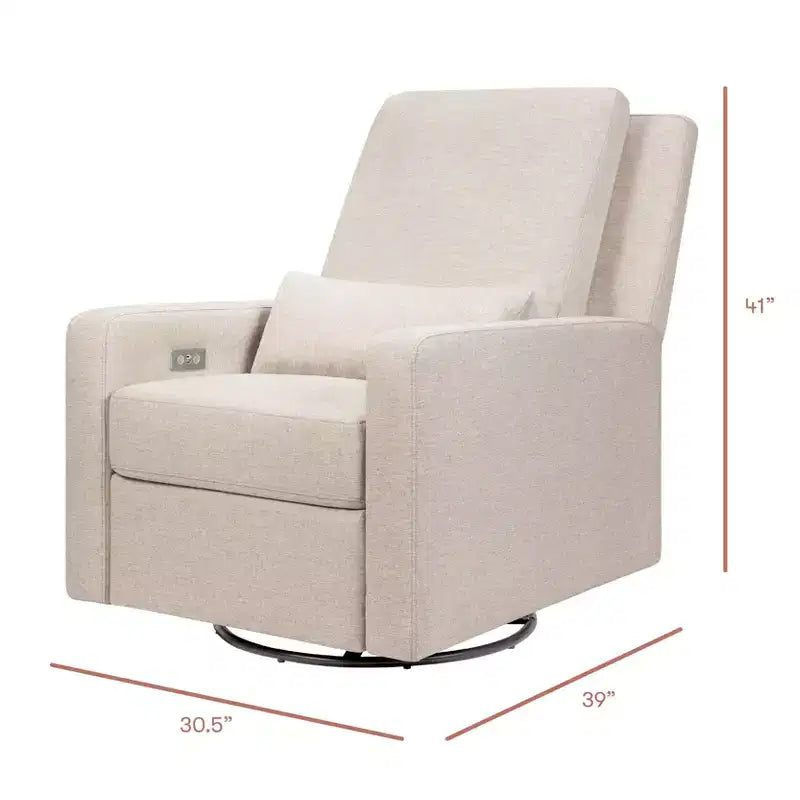 Fauteuil inclinable électrique et pivotant gris avec port USB, 1 place