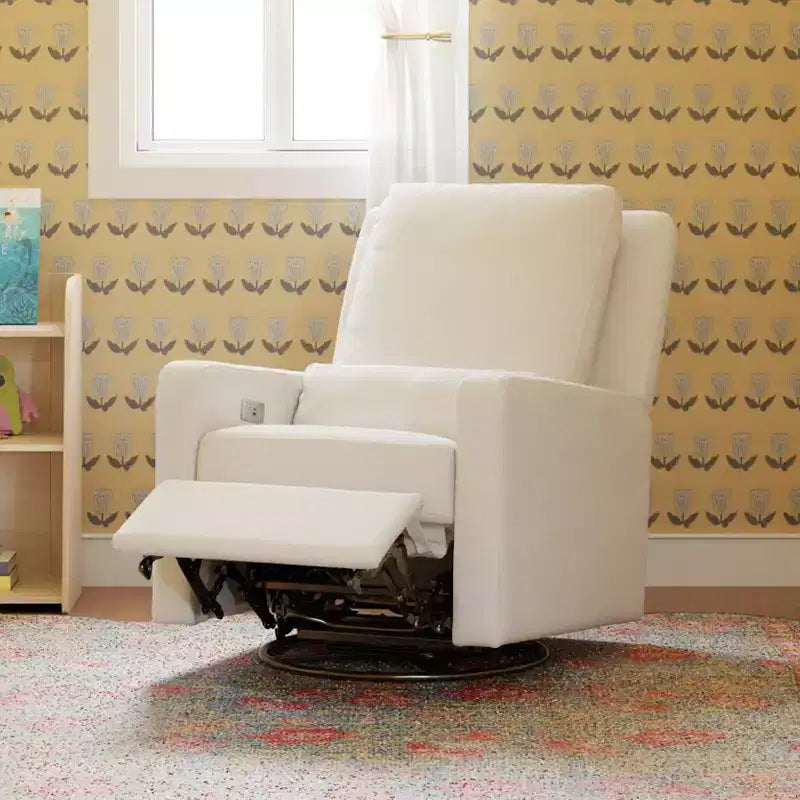 Fauteuil inclinable électrique et pivotant gris avec port USB, 1 place