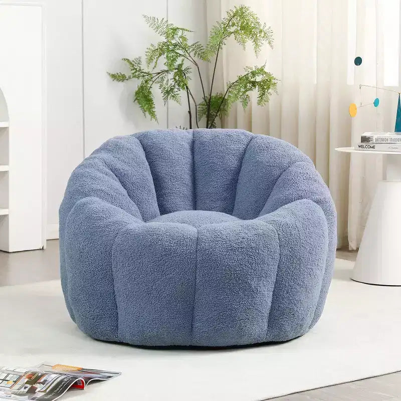 Fauteuil poire en fausse fourrure avec accoudoirs, une place