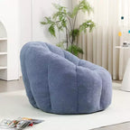 Fauteuil poire en fausse fourrure avec accoudoirs, une place
