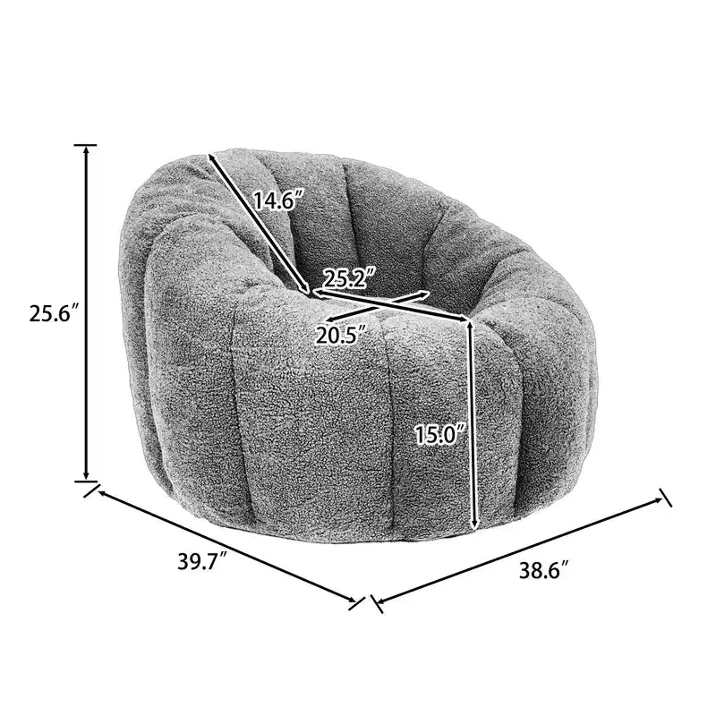 Fauteuil poire en fausse fourrure avec accoudoirs, une place