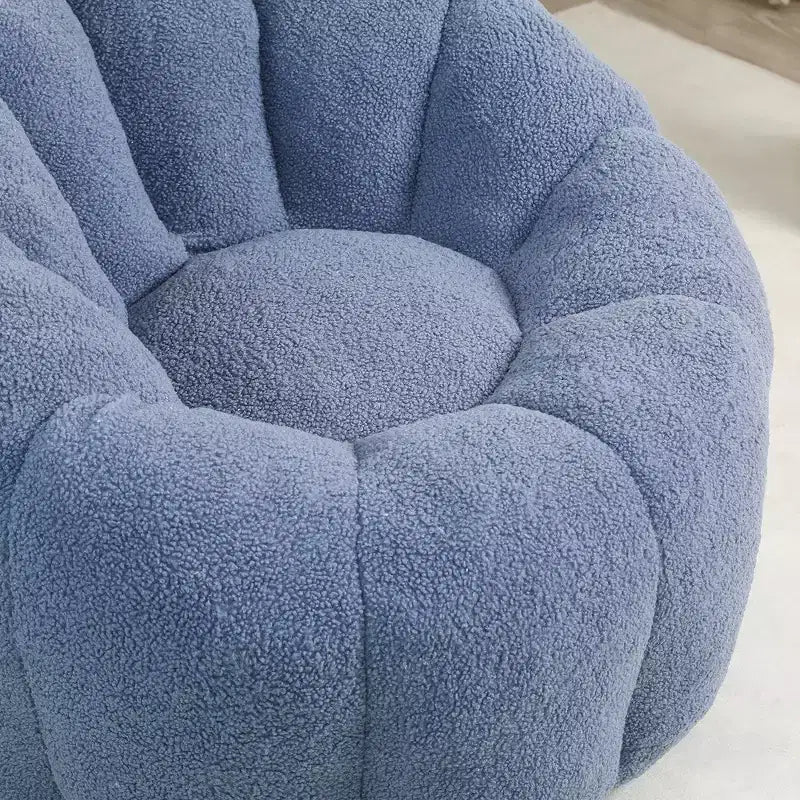 Fauteuil poire en fausse fourrure avec accoudoirs, une place