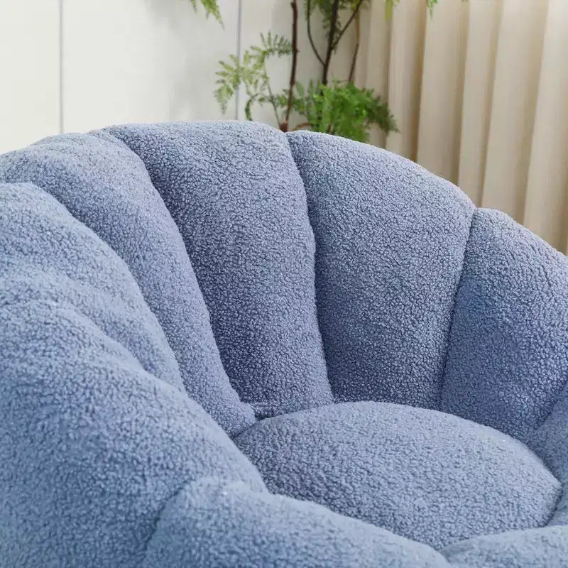 Fauteuil poire en fausse fourrure avec accoudoirs, une place