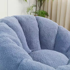 Fauteuil poire en fausse fourrure avec accoudoirs, une place