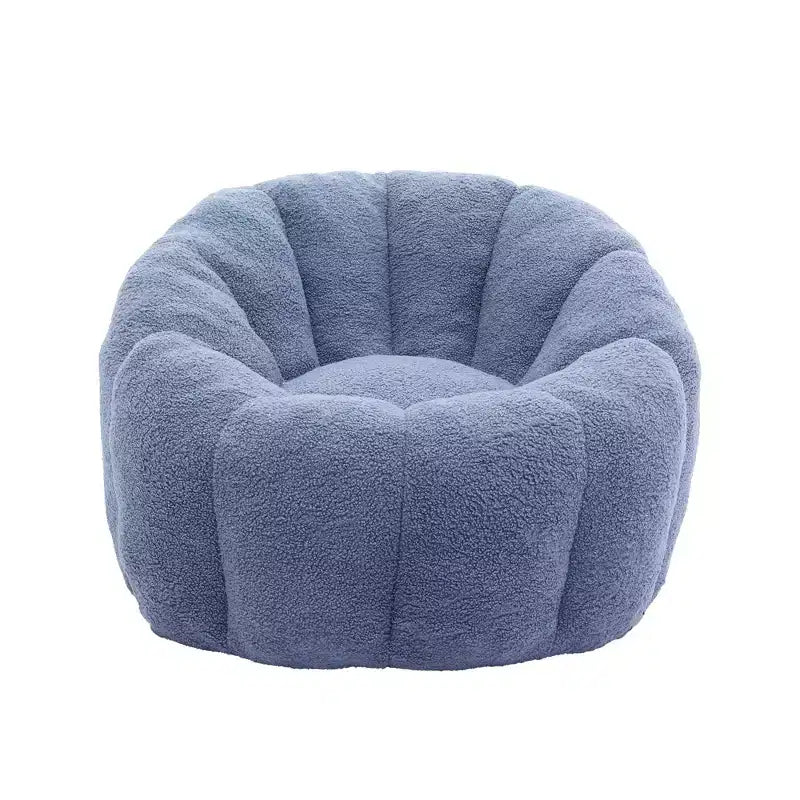 Fauteuil poire en fausse fourrure avec accoudoirs, une place
