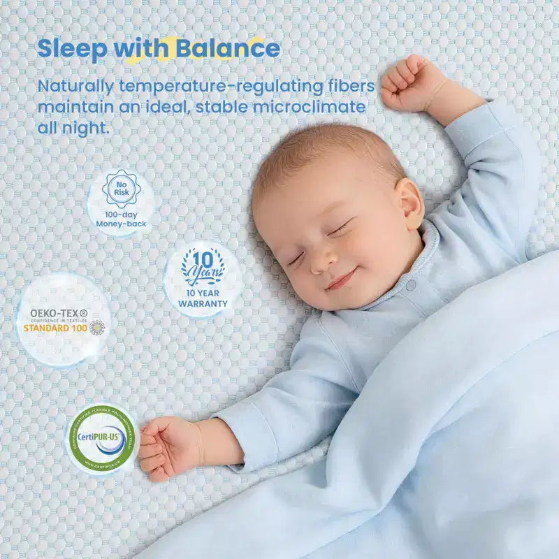 Matelas double face blanc pour lit de bébé et tout-petit, pour 1 enfant