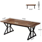 Bureau de direction industriel marron/noir, simple, 70,86"