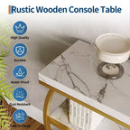Console 4 niveaux avec rangement ouvert – Plateau imitation marbre, cadre en métal, plusieurs couleurs