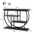 Console 4 niveaux avec rangement ouvert – Plateau imitation marbre, cadre en métal, plusieurs couleurs