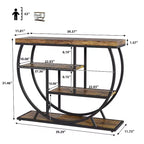 Console 4 niveaux avec rangement ouvert – Plateau imitation marbre, cadre en métal, plusieurs couleurs
