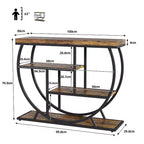 Console 4 niveaux avec rangement ouvert – Plateau imitation marbre, cadre en métal, plusieurs couleurs
