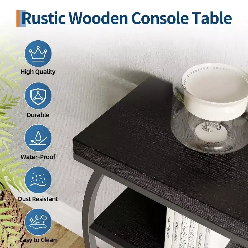 Console 4 niveaux avec rangement ouvert – Plateau imitation marbre, cadre en métal, plusieurs couleurs