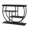 Acekool Slim Farmhouse Console Table, Faux Marble 4-Tier Entryway Table with Open Storage for Hallway or Living Room