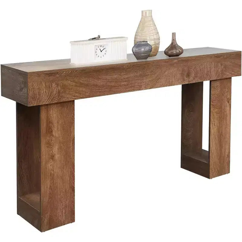 63 Long Console Table for Entryway, Solid Wood Rectangular Sofa Table Behind Couch, Farmhouse Entryway Tables for Hallway