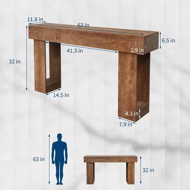 Console de table rectangulaire marron, multi-usage, montage 1 personne