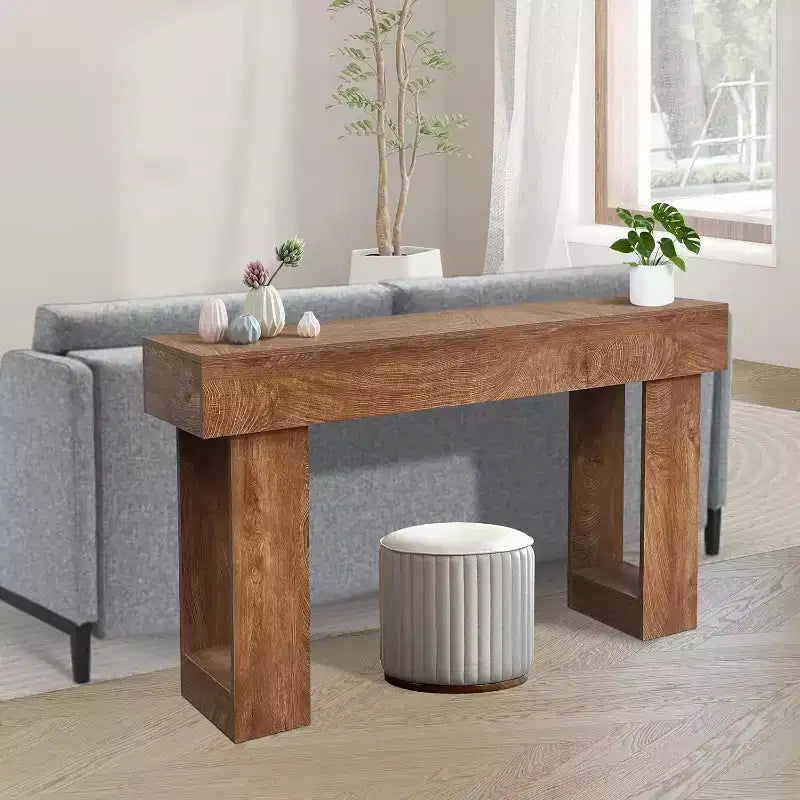 Console de table rectangulaire marron, multi-usage, montage 1 personne
