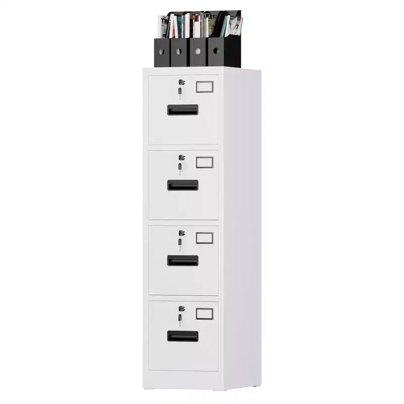 Classeur vertical en acier à 4 tiroirs blanc