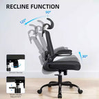 Chaise de bureau noire en maille à dossier haut, simple