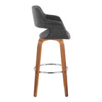 Tabouret de bar rembourré anthracite avec accoudoirs et pivotant, lot de 2
