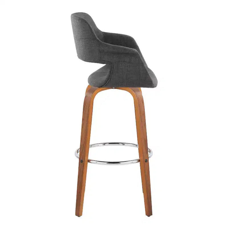 Tabouret de bar rembourré anthracite avec accoudoirs et pivotant, lot de 2