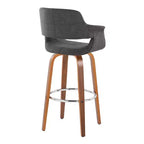 Tabouret de bar rembourré anthracite avec accoudoirs et pivotant, lot de 2