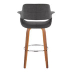 Tabouret de bar rembourré anthracite avec accoudoirs et pivotant, lot de 2