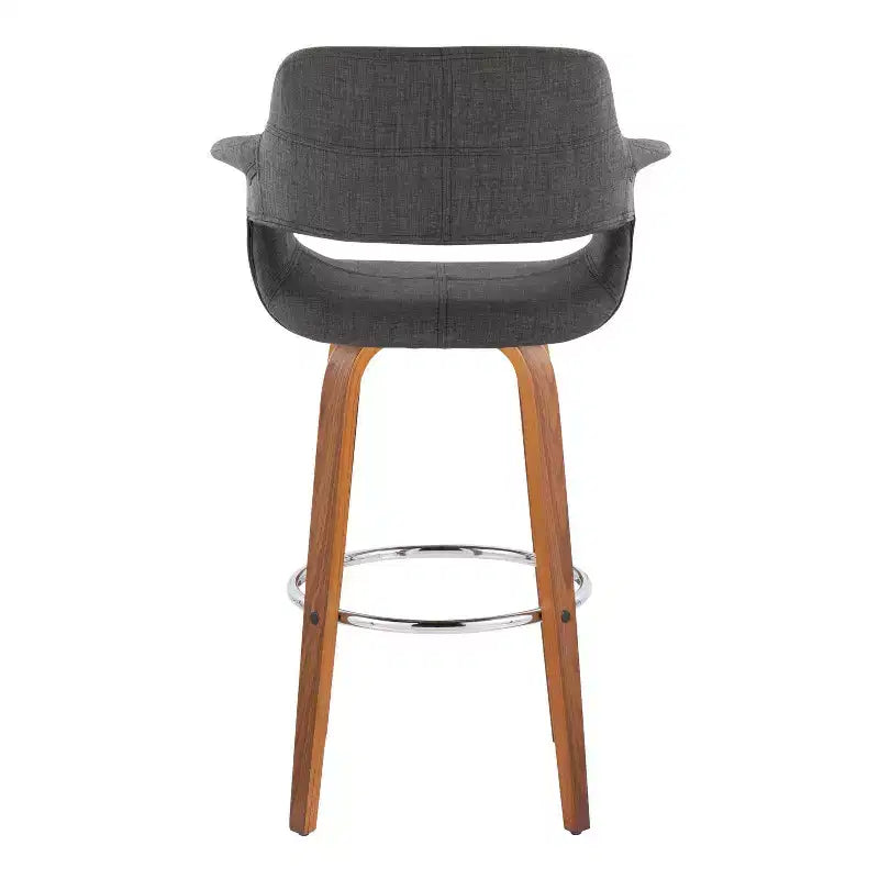 Tabouret de bar rembourré anthracite avec accoudoirs et pivotant, lot de 2