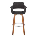 Tabouret de bar rembourré anthracite avec accoudoirs et pivotant, lot de 2