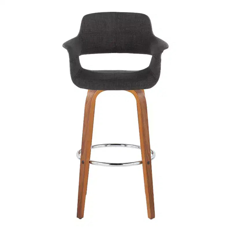 Tabouret de bar rembourré anthracite avec accoudoirs et pivotant, lot de 2