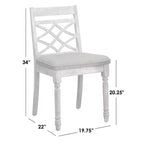 Ensemble de salle à manger rond sur pied, Noyer/Blanc vintage, 4 places