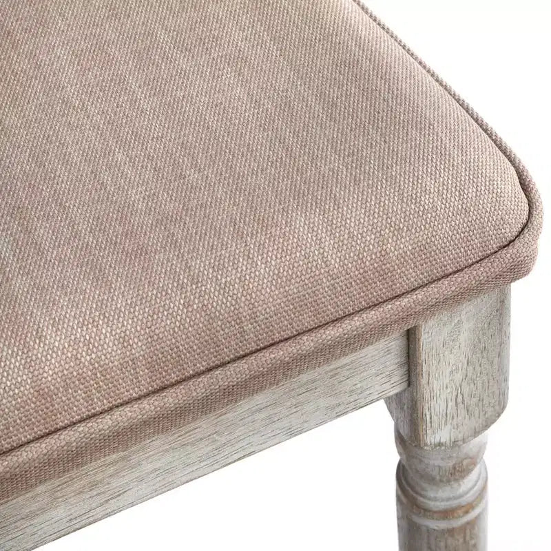 Ensemble de salle à manger rond sur pied, Noyer/Blanc vintage, 4 places