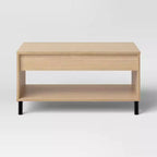 Table basse relevable marron avec rangement, rectangulaire, 1 pièce