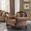 44" Chateau De Ville Chair with Pillow Fabric/Espresso Finish - Acme Furniture
