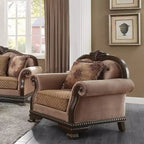 44" Chateau De Ville Chair with Pillow Fabric/Espresso Finish - Acme Furniture