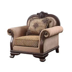 Fauteuil d'appoint en tissu expresso avec oreiller, 1 place