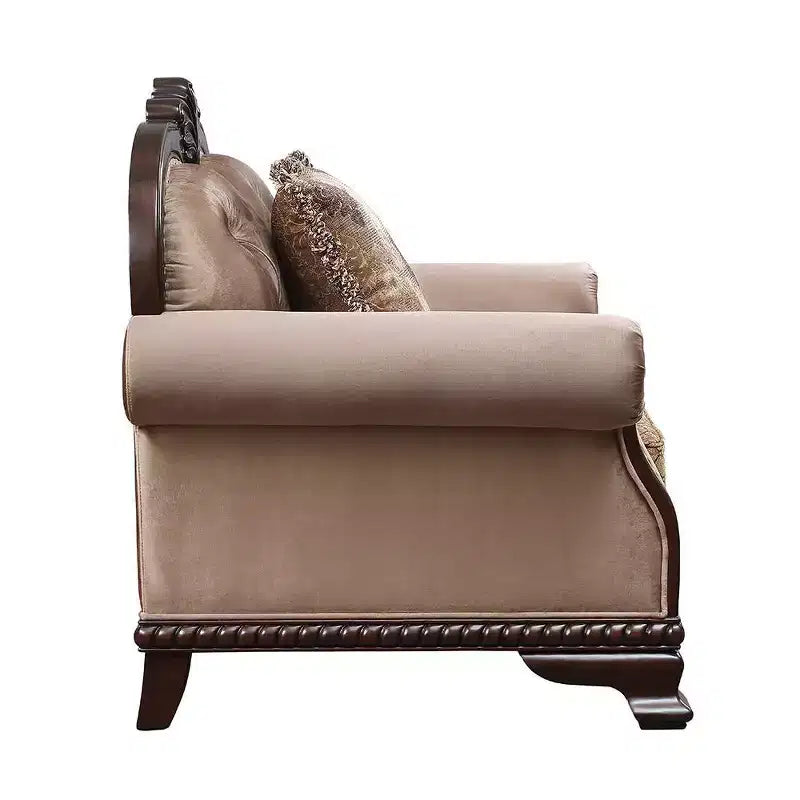 Fauteuil d'appoint en tissu expresso avec oreiller, 1 place