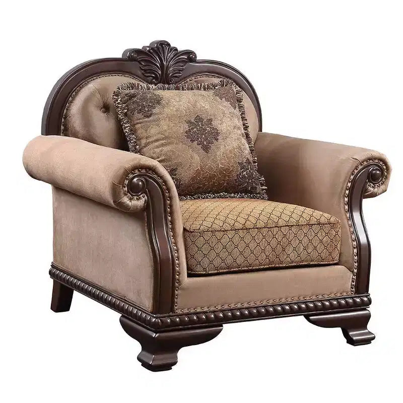 Fauteuil d'appoint en tissu expresso avec oreiller, 1 place