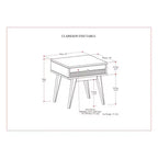 Table d'appoint carrée marron avec tiroir – Style Mid-Century, Bois d'acacia massif