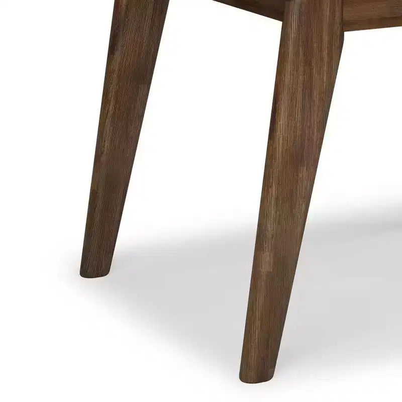 Table d'appoint carrée marron avec tiroir – Style Mid-Century, Bois d'acacia massif