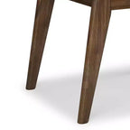 Table d'appoint carrée marron avec tiroir – Style Mid-Century, Bois d'acacia massif