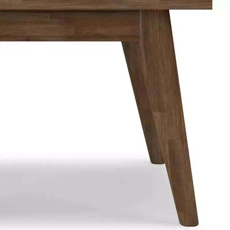 Table d'appoint carrée marron avec tiroir – Style Mid-Century, Bois d'acacia massif