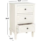 Commode de chevet à 3 tiroirs gris/blanc, 1 personne