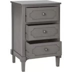 Commode de chevet à 3 tiroirs gris/blanc, 1 personne