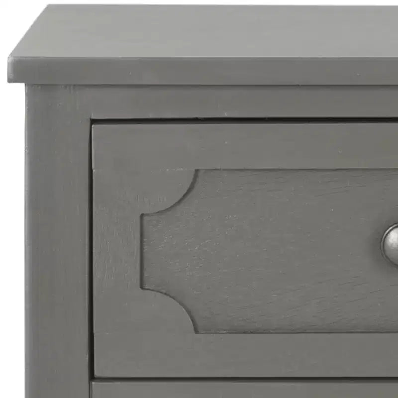 Commode de chevet à 3 tiroirs gris/blanc, 1 personne