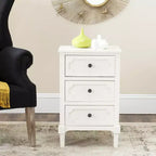 Commode de chevet à 3 tiroirs gris/blanc, 1 personne