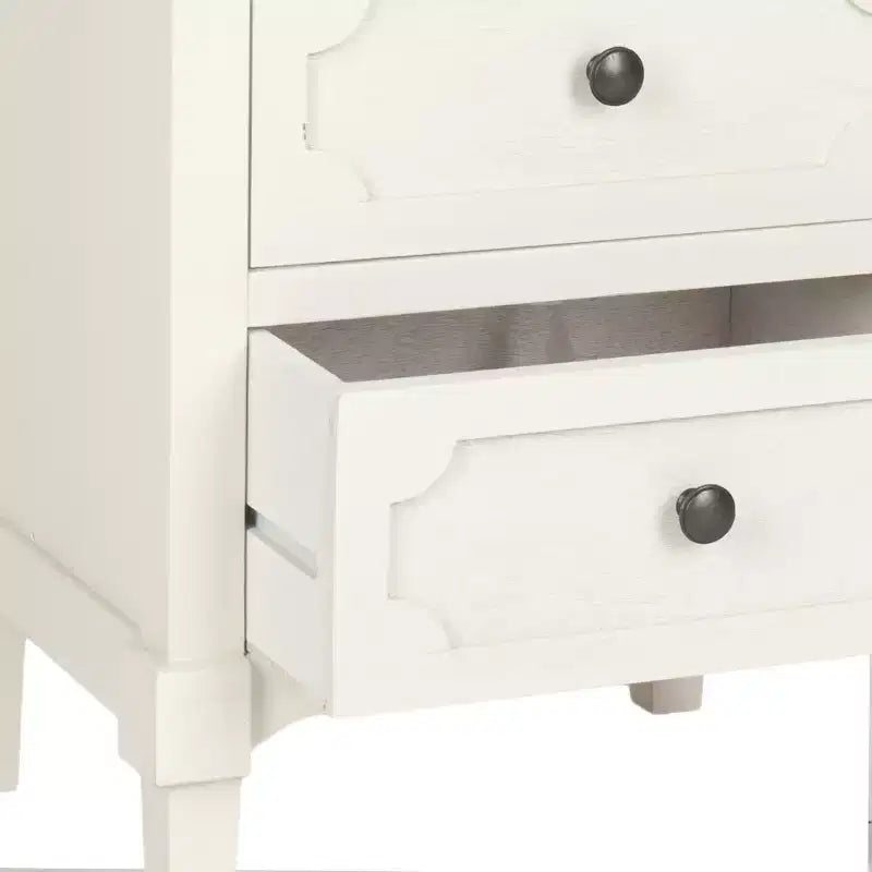 Commode de chevet à 3 tiroirs gris/blanc, 1 personne