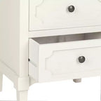 Commode de chevet à 3 tiroirs gris/blanc, 1 personne