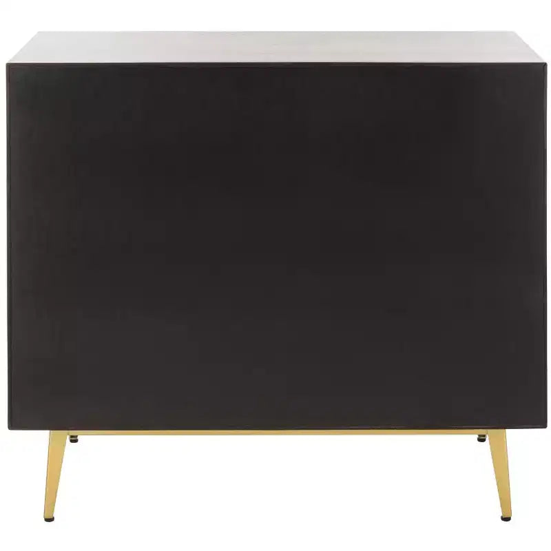 Commode 3 tiroirs Naturel/Noyer/Noyer foncé/Blanc délavé et doré