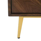 Commode 3 tiroirs Naturel/Noyer/Noyer foncé/Blanc délavé et doré